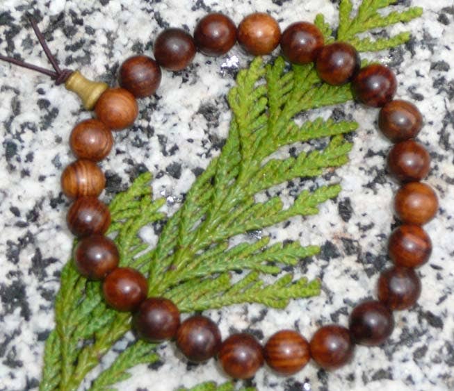 Black Pear Wood Beaded Bracelet - Wrist Mala - 8mm