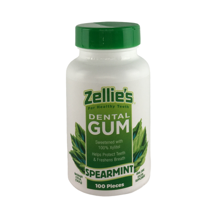 Zellie's Xylitol Dental Gum - Spearmint 100ct Jar