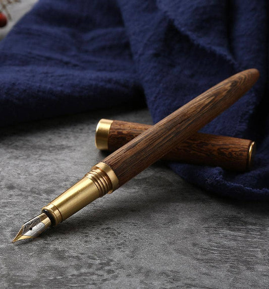 The Hemmingway | Handmade Wenge Wood and Brass Fountain Pen