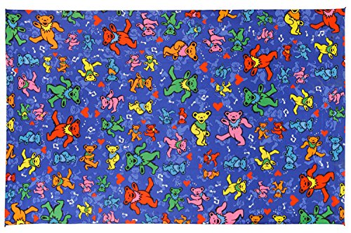 Sunshine Joy Grateful Dead 3D Psychedelic Bear Tapestry Tablecloth Wall Art  Beach Sheet Huge 60x90 Inches - Amazing 3D Effects