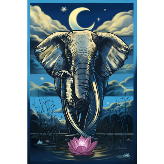 Elephant Lotus 60"x90" 3D Tapestry