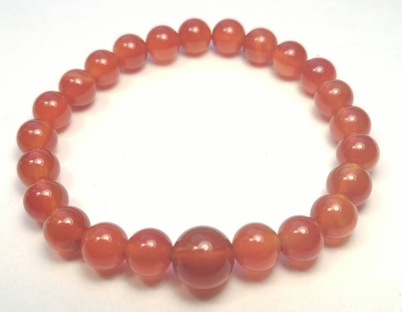 Longer Length Carnelian Beaded Bracelet Wrist Mala 8mm