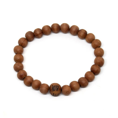 Korean Zen Plain Cedar Beaded Bracelet - Wrist Mala 8mm