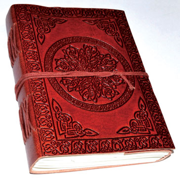 5" x 7" Celtic Mandala leather blank book journal w/cord