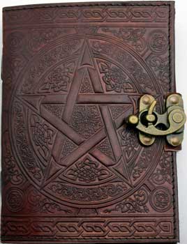 5" x 7" Brown Pentagram leather journal w/ latch