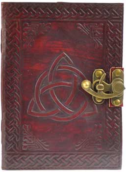 Triquetra leather journal blank book w/ latch