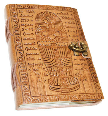 5" x 7" Egyptian Embossed journal leather w/ latch