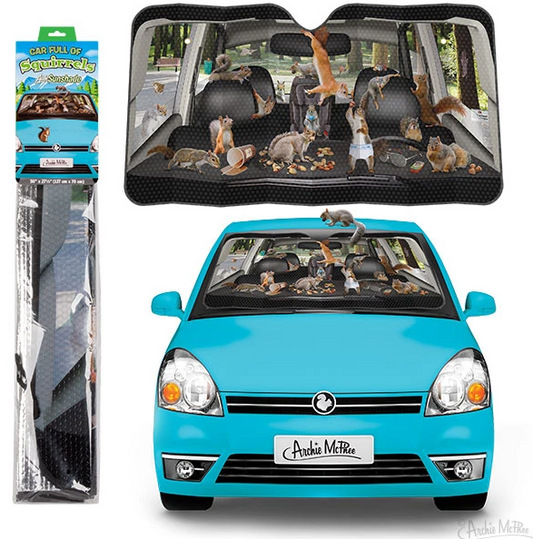 Car Full of Squirrels Auto Sunshade