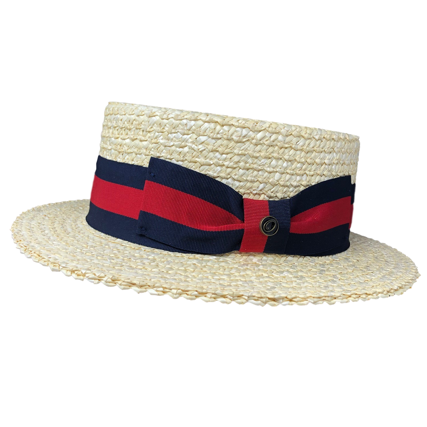 Classic Boater: Red/Blue Band / X-Large