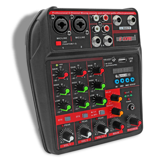 5 Core 4 Channel Professional Bluetooth Studio Mixer