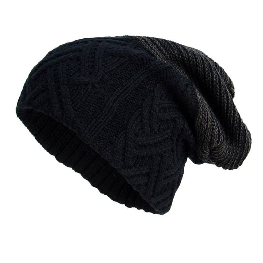 Slouchy Oversized Baggy Lined Black Winter Beanie Hat