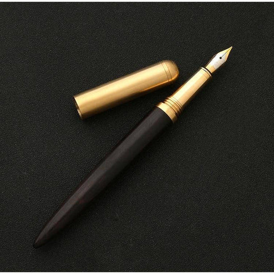 The Hemmingway | Handmade Ebony Wood and Brass Fountain Pen