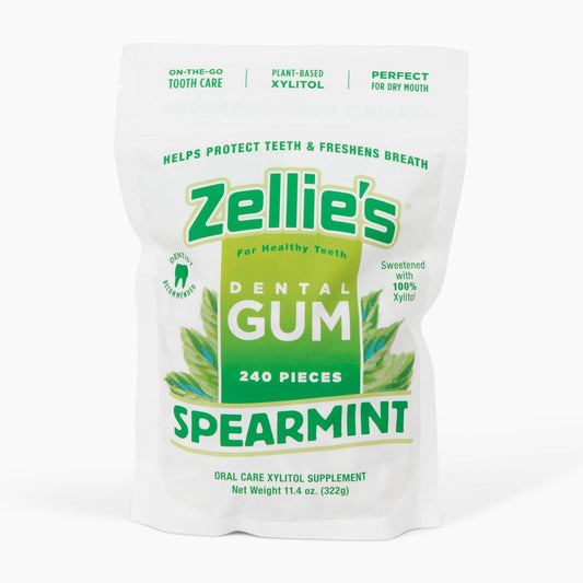 Zellie's Xylitol Dental Gum - Spearmint Gum 240ct Pouch