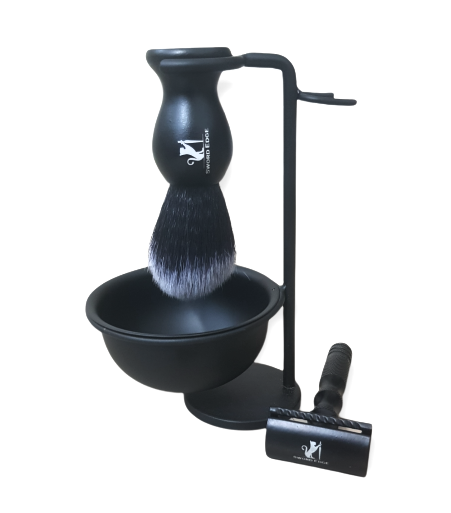 Sword Edge shaving gift set (razor, bowl, stand and brush)