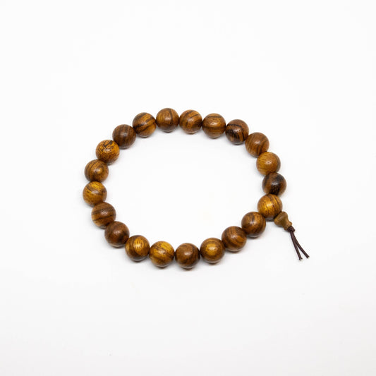 Long Size Tiger Aloeswood Bracelet - Wrist Mala - 10mm