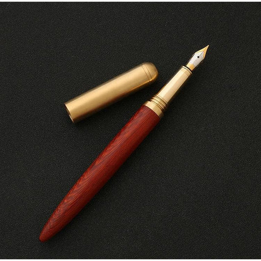 The Hemmingway | Handmade Red Rosewood and Brass Fountain Pen