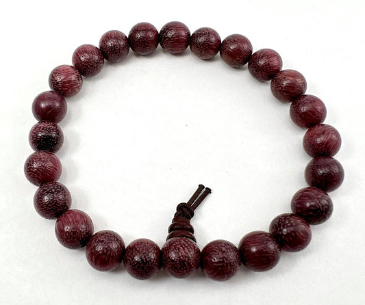 Purpleheart Wood Beaded Bracelet - Wrist Mala - 8mm