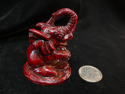 Red Elephant poly resin figurine