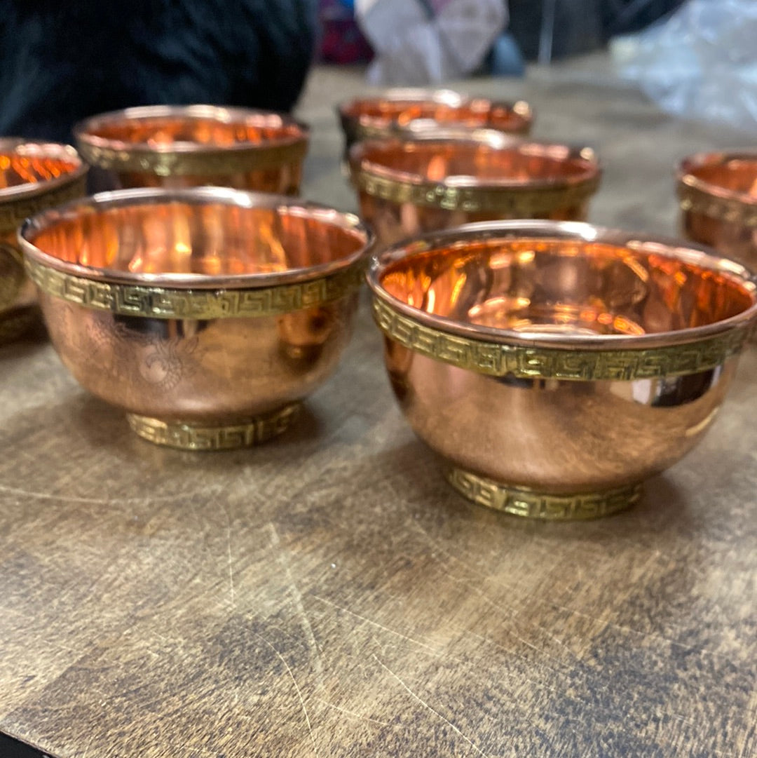 Copper bowl assorted designs