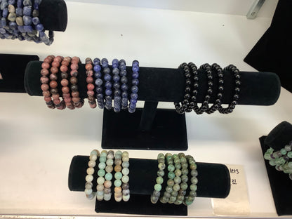 Round Gemstone Beaded Bracelets