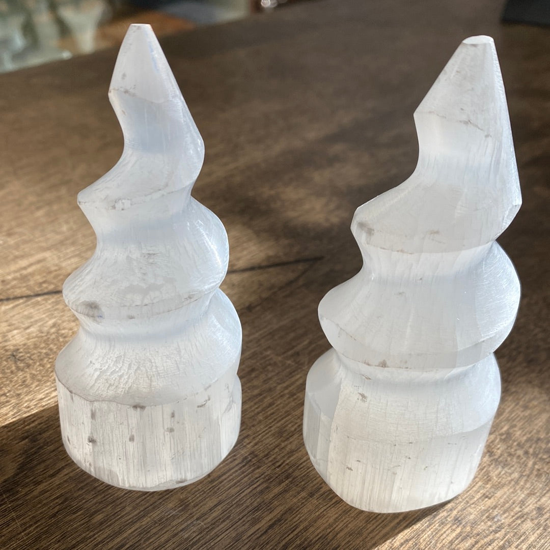 Selenite swirl tower