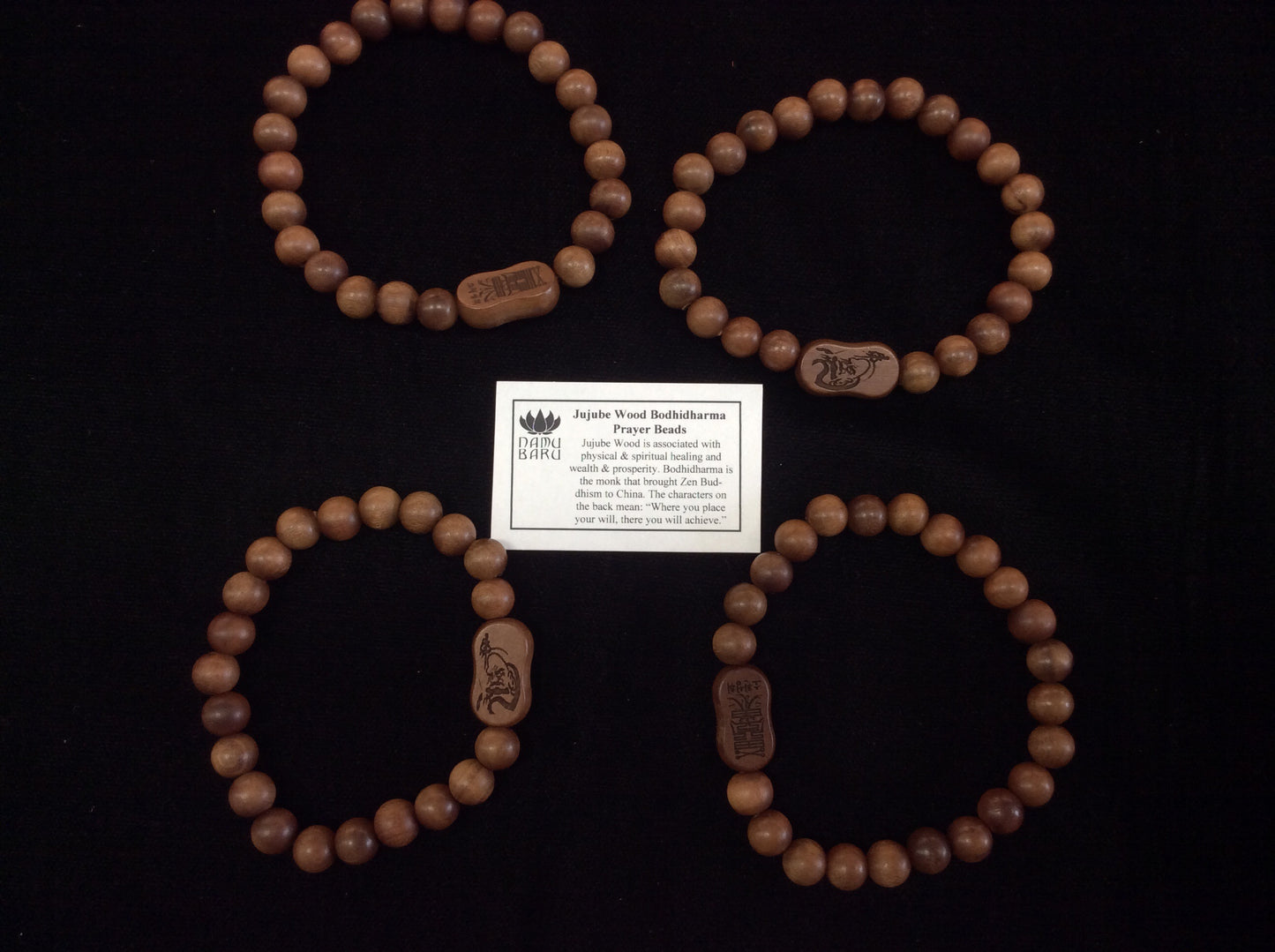 Jujube Wood Bodhidharma Prayer Beads