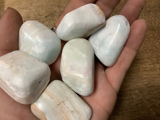 Caribbean Blue Calcite Tumbled