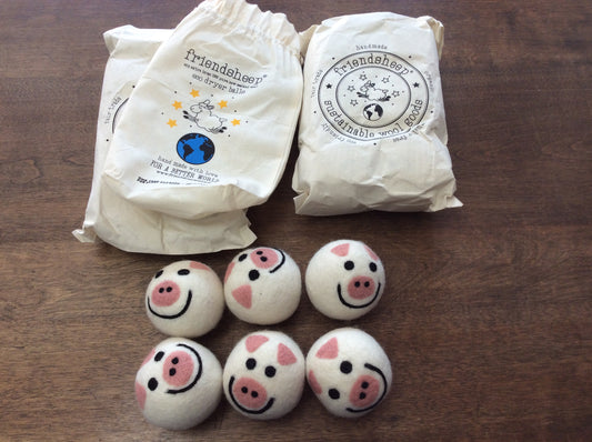 Wool Dryer Balls by Friendsheep 6pk Piggy Band