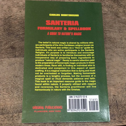 Santeria Formulary & Spellbook; Candles, Herbs, Incense & Oils