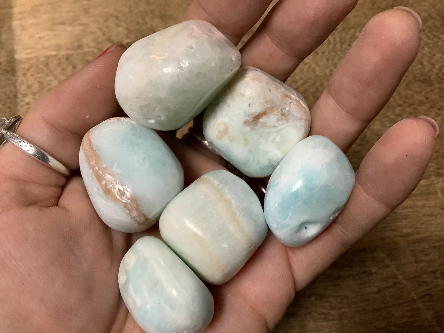 Caribbean Blue Calcite Tumbled