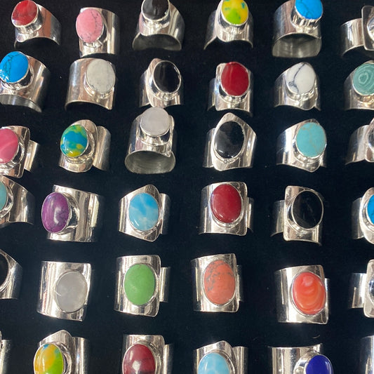 Fair Trade Wide Band Adjustable “stone” rings