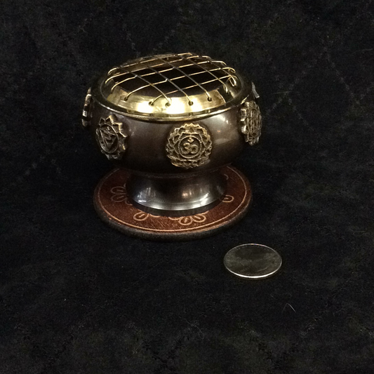 Chakra Brass Burner with Coaster 2.75”