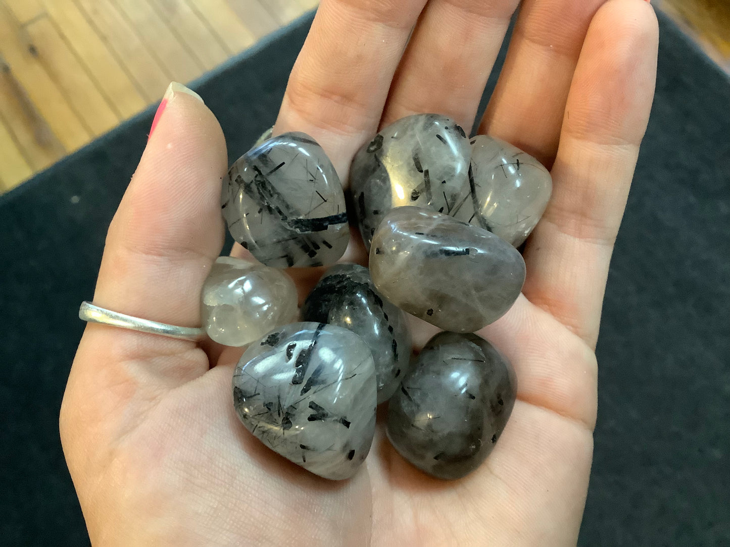 Tourmalinated Quartz Tumbled