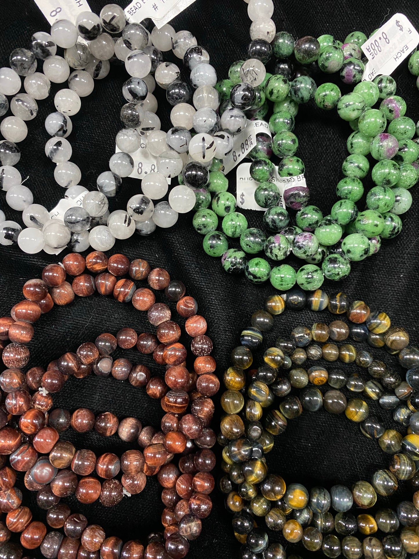 Round Gemstone Beaded Bracelets